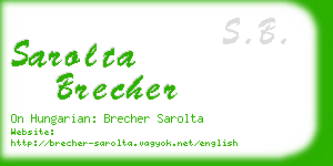 sarolta brecher business card